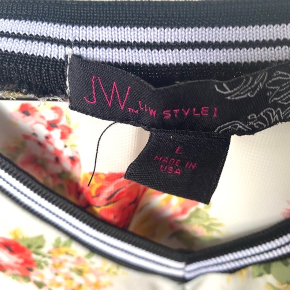 JW Floral Sheer Sleeveless v-neck top, Size Large - Picture 5 of 8